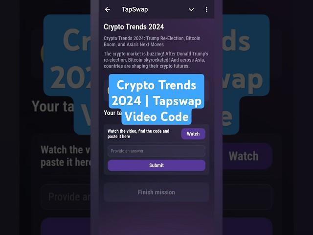 Crypto Trends 2024 | Tapswap Video Code