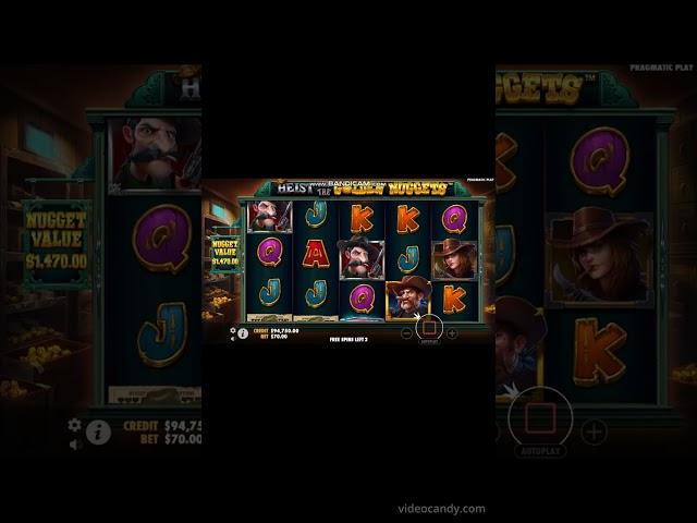 Heist for the Golden Nuggets Slot! Bonus! MEGA WIN! #shorts