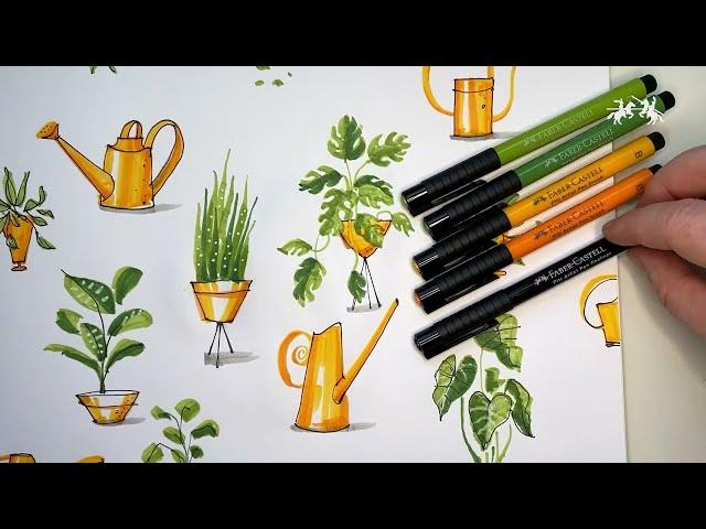 Pitt Artist Pen Tutorial | Drawing Plants