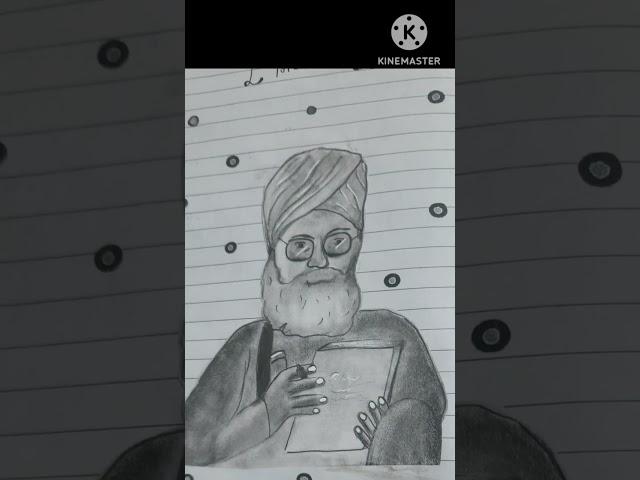 Punjabi notebook decoration idea.Sketch of Bhagat pooran singh ji.#art#shorts#notebook#punjabi#viral