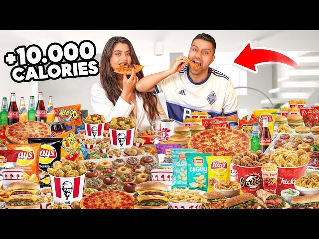 توی یه روز ده هزار کالری خوردیم!   10,000 Calories Food Challenge