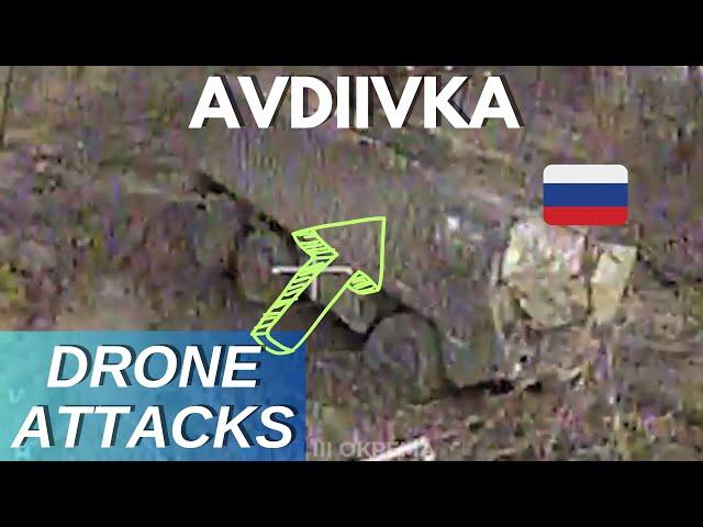 Avdiivka.The Ukrainian Unit of the Third Assault Brigade attacks the Russians with kamikaze drones