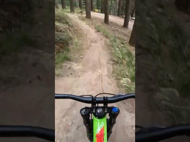 last drop on "Karma Sutra" before the road crossing #christchurchadventurepark #mtb #drop #bike