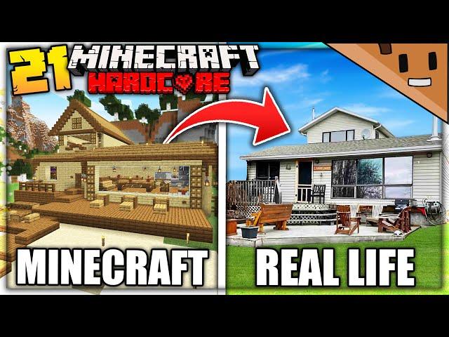 I Built my REAL LIFE Beach House in Minecraft Hardcore! (#21)