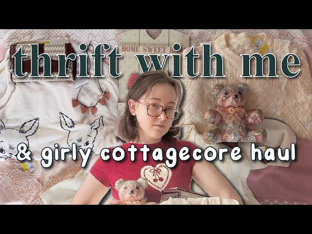 girly autumn thrift with me & PERFECT cottagecore thrift haul  cozy, grandmacore, coquette