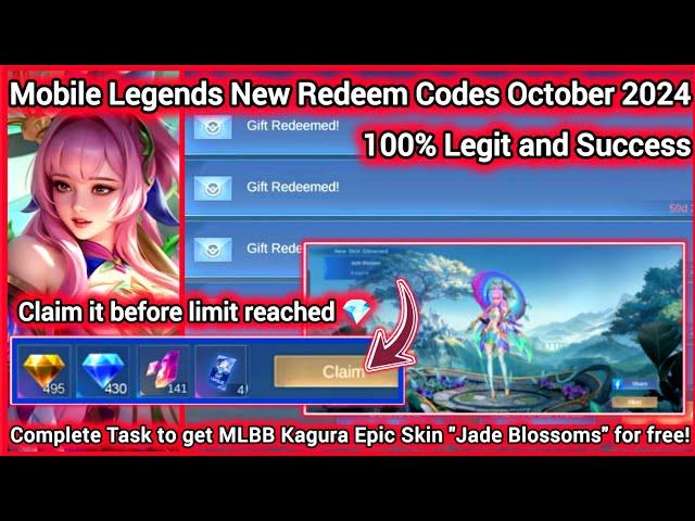 No Limit Mobile Legends Redeem Codes October 29 2024 - MLBB diamond Code + Get your Kagura Epic Skin