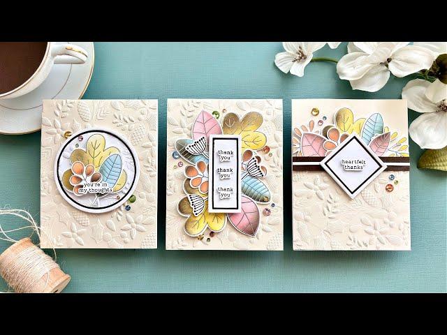 3 Cards - a BORDER, a CENTERPIECE & a FRAME | Simon Says Oct 2024 Card Kit - Two-Step Simple Leaves