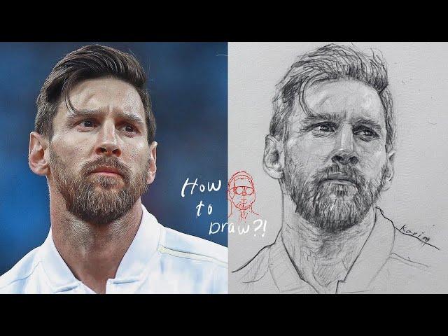 Open the doors of creativity: drawing Lionel Messi the Loomis method step by step!