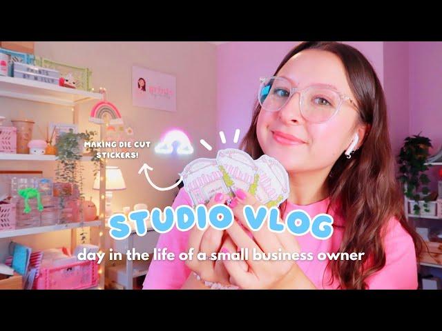 STUDIO VLOG  packing orders, making die cut stickers & a small business unboxing  