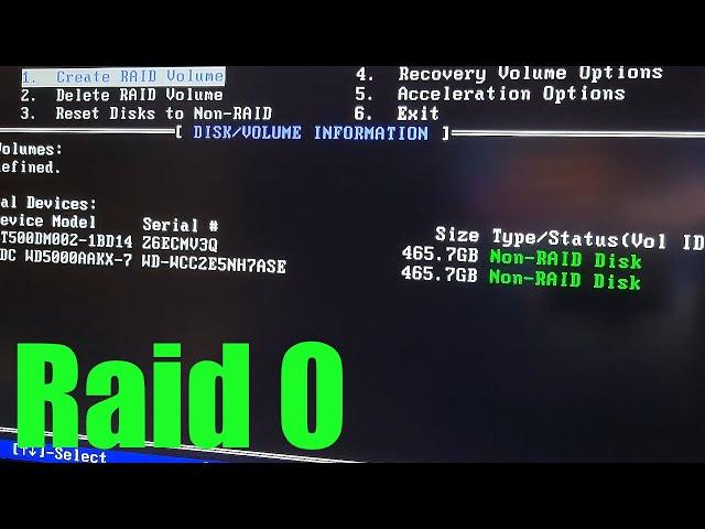 How to Setup Raid 0 | Intel Rapid Storage Technology