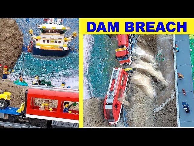 LEGO Dam Breach - ALL DESTRUCTION SCENES -