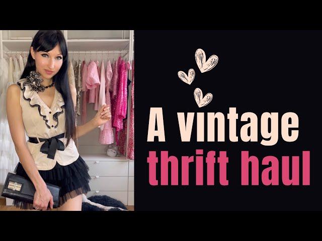 A thrift haul with 10 thrifted vintage and second hand outfits