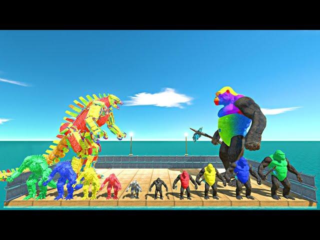 Colourful War in Prison | Colourful King Kong Team vs Colourful Mechagodzilla Team - ARBS