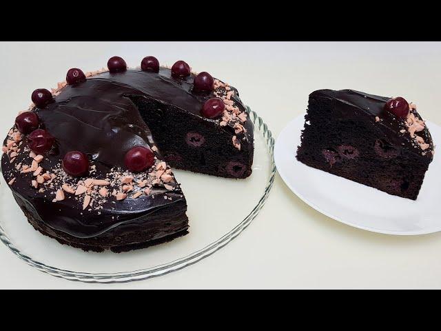 ШОКОЛАДНЫЙ ТОРТ - ПИРОГ С ВИШНЕЙ ( chocolate cake - pie with cherries )