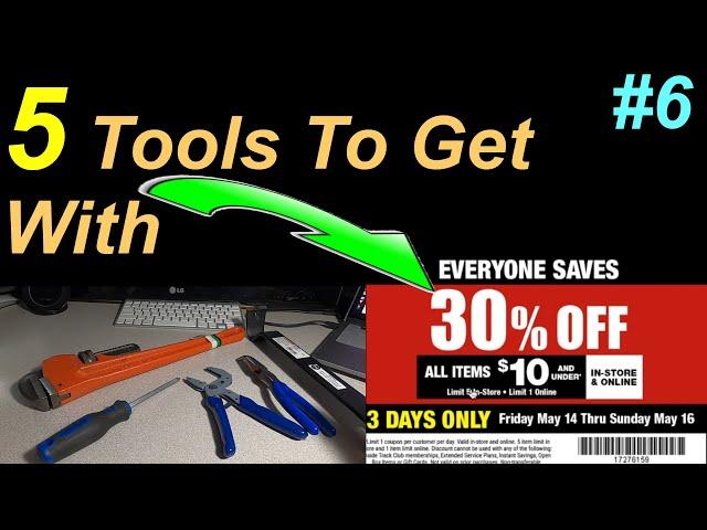 5 Tools Get With 30% Off Coupon #6 @ Harbor Freight