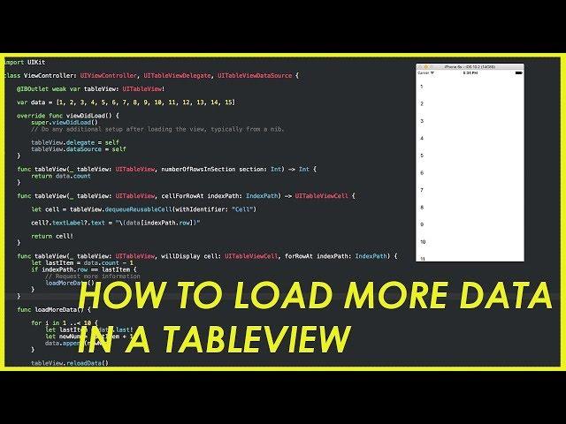 [Swift 3 Tutorial] - Pagination / Load more data in a UITableview