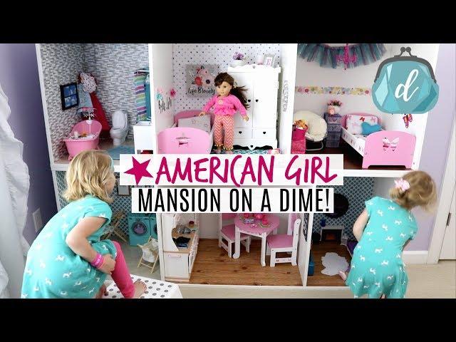 HUGE DOLLAR TREE & IKEA BUILD  American Girl Doll House DIY & Tour!