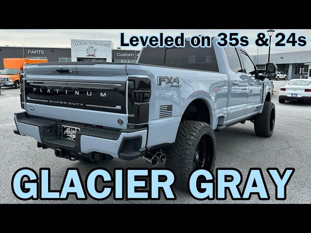 GLACIER GRAY 2024 Ford F250 Platinum 2.5” #leveledon35s || SUPER DUTY on 24s