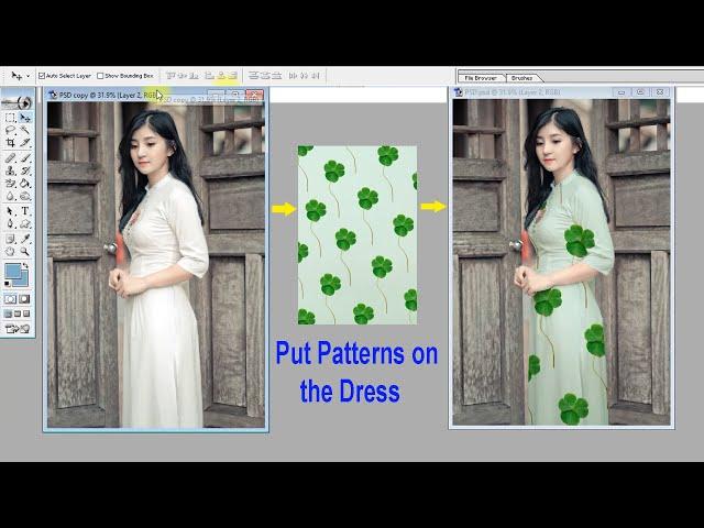 Add Any Pattern on Clothes in Photoshop! फ़ोटोशॉप में कपड़ों पर कोई भी पैटर्न जोड़ें!