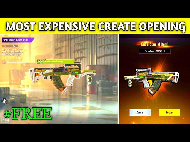 Pubg Lite New Groza Create Opening and Max out | New Forest Raider Groza Create Opening |Koobra Bhai