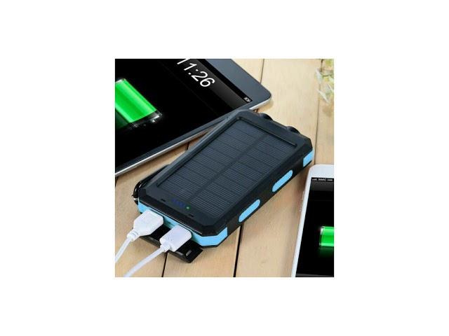Nur 14.99 Euro - Solar Power Bank 500000mAh Tragbare Batterie Ladegerät Zusatzakku 2USB ...
