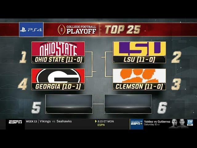 College Football Playoff: Top 25 | (November 26th, 2019)