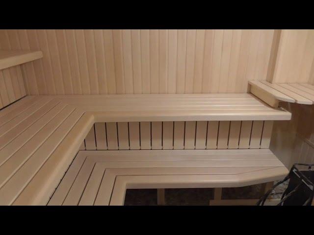 Уникальный монтаж двухярусных полков в парной./Making a sauna