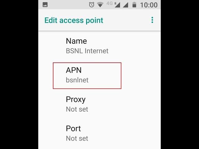 BSNL 4G APN Settings for Android