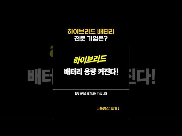 하이브리드 배터리 잘만드는 기업은?