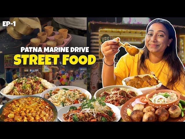 Best of Marine Drive Street Food | Litti Chokha, Batat Puri & more|  Bihar Food Series Ep-1