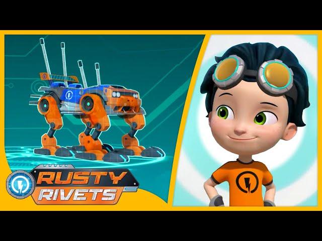 Rusty Makes a Running Car  | Rusty Rivets Full Episodes | Cartoons for Kids