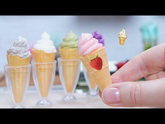 Strawberry Mini Ice Cream in Cones! Mini Kitchen