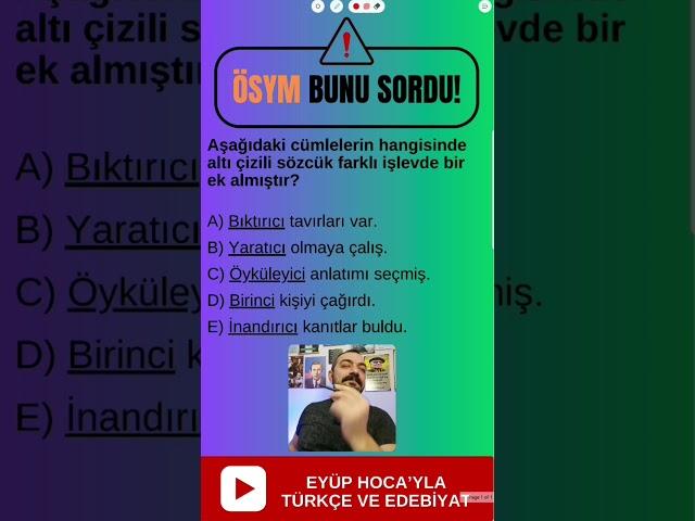 ÖSYM BUNU SORDU! / EYÜP HOCA / +1 NET