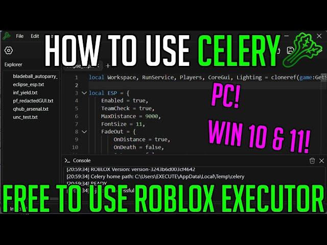 CELERY ROBLOX EXPLOIT/EXECUTOR - HOW TO DOWNLOAD, INSTALL AND EXECUTE SCRIPTS ON YOUR PC JULY 2024