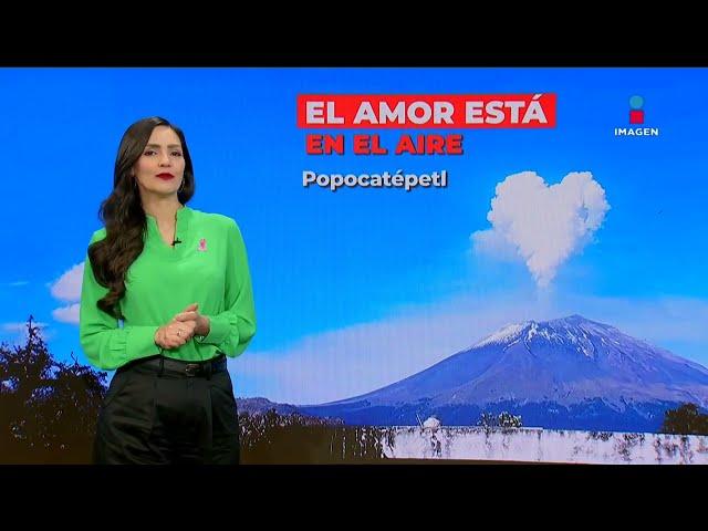 El Popocatépetl hizo una exhalación en forma de corazón | Noticias con Crystal Mendivil