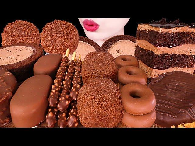 ASMR CHOCOLATE PARTY * ICE CREAM, MOCHI, TICO, CAKE, TWIX COOKIE, SNACK 초콜릿 디저트 먹방 EATING｜MUKBANG