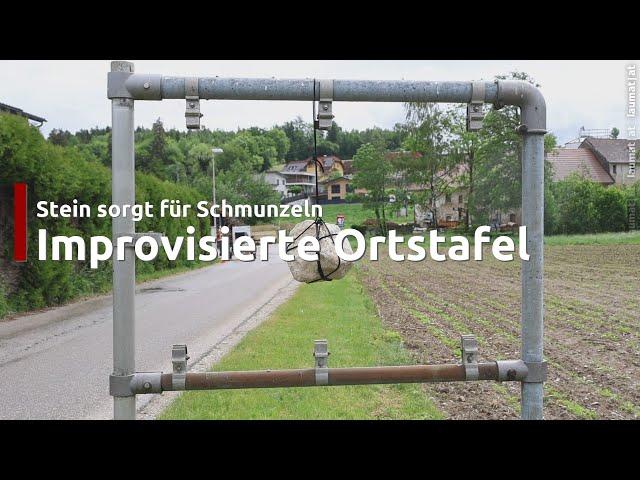 St. Marien: Improvisierte Ersatz-Ortstafel Stein sorgt über Gemeindegrenzen hinaus für Schmunzeln