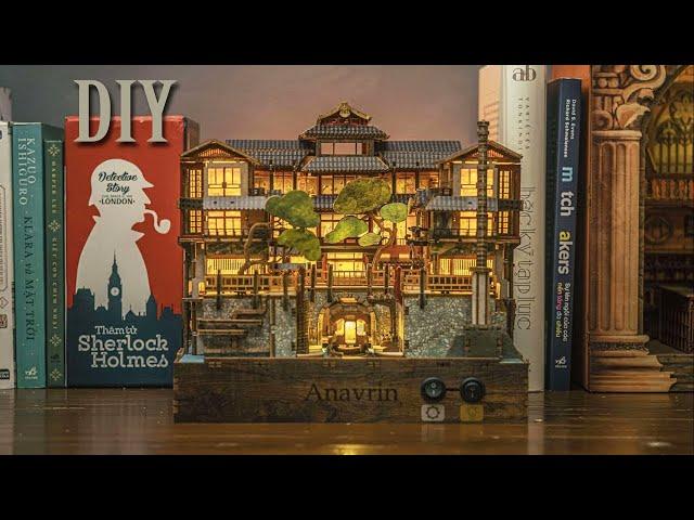 [4K] Ginzan Onsen | Anavrin (Motion Scene) || DIY Miniature Booknook - Relaxing Satisfying Video