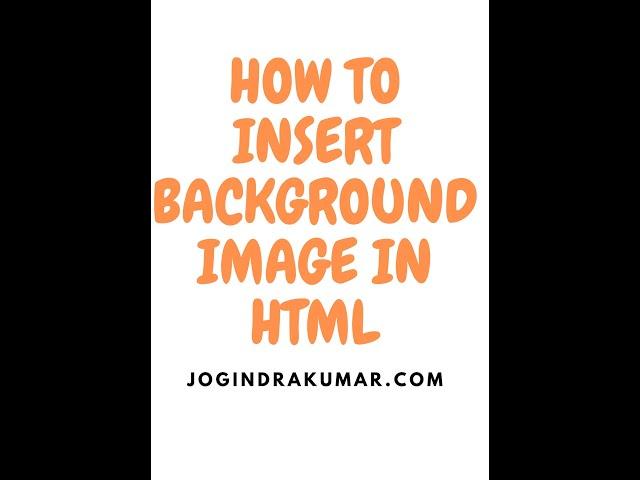 HOW TO INSERT BACKGROUND IMAGE IN HTML #html #css  #shorts