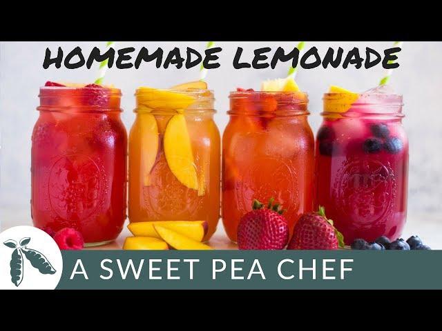 Homemade Lemonade + 4 Easy Lemonade Recipes |  A Sweet Pea Chef