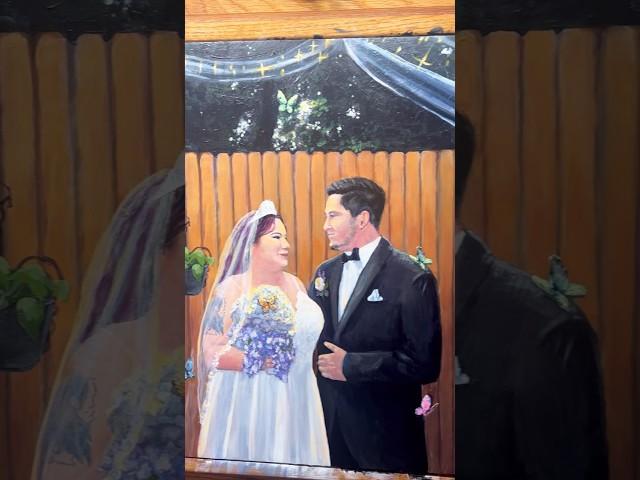 Butterfly Wedding Painting #art #liveweddingpainting #weddingart #portraitpainting #liveart