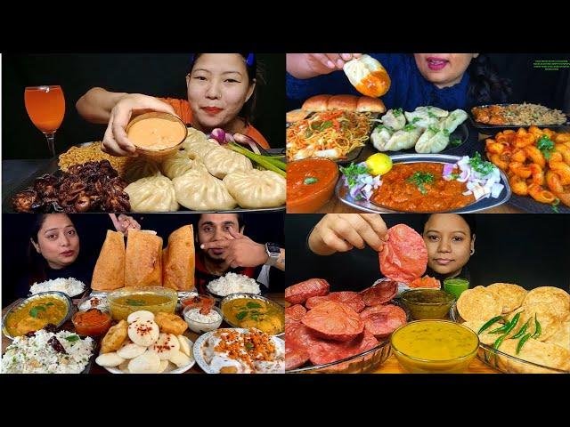 HUGE MOMO EATING CHALLENGE,NOODLES EATING COMPETITION,PURI,STREET FOOD CHALLENGE,OCTOPUS,EATING SHOW