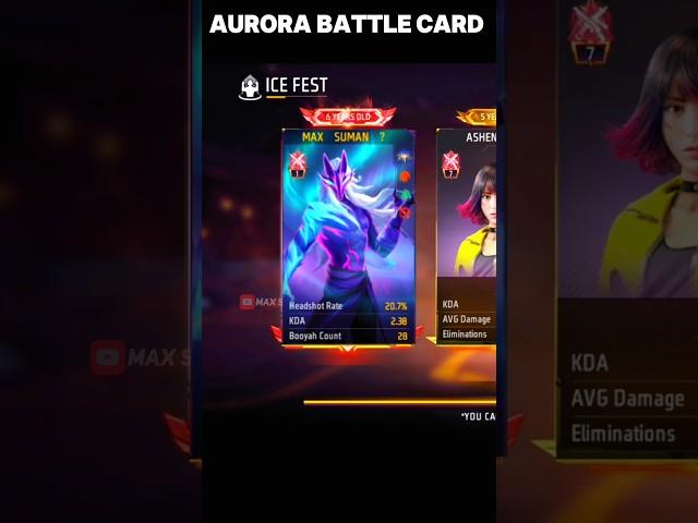 Aurora Battle Card  Free Fire Aurora Battle Card #shoets #freefireshorts #youtubeshorts