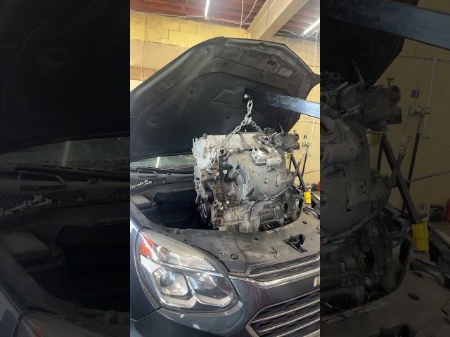 2017, equinox 2.4 L all-wheel-drive engine removal still took me two hours #automobile #mechanic