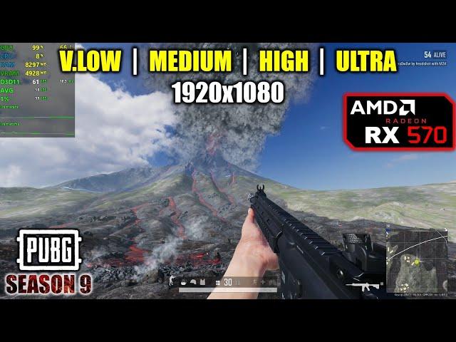 RX 570 | PUBG - Season 9 - 1080p - Low, Medium, High, Ultra