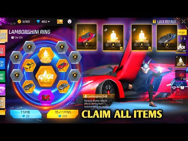 LAMBORGHINI RING EVENT TODAY| FREE FIRE NEW EVENT| FF NEW EVENT TODAY| NEW FF EVENT|GARENA FREE FIRE