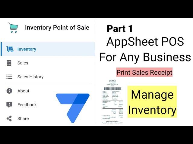 AppSheet Inventory Point Of Sale Management for Any Business Part 1