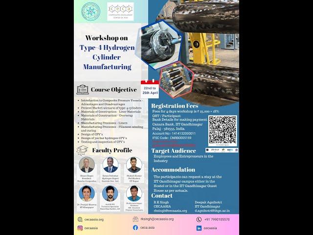 Workshop on Type 4 COPV at IIT Gandhinagar from 22 ~25th April 2024