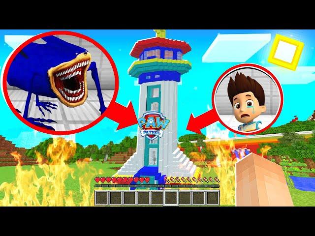 PAW PATROL Turm wird von SHIN SONIC ANGEGRIFFEN IN MINECRAFT