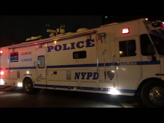 RARE CATCH OF A NYPD MOBILE COMMAND CENTER RESPONDING MODIFIED TO SCENE OF 2 POLICE OFFICERS SHOT.